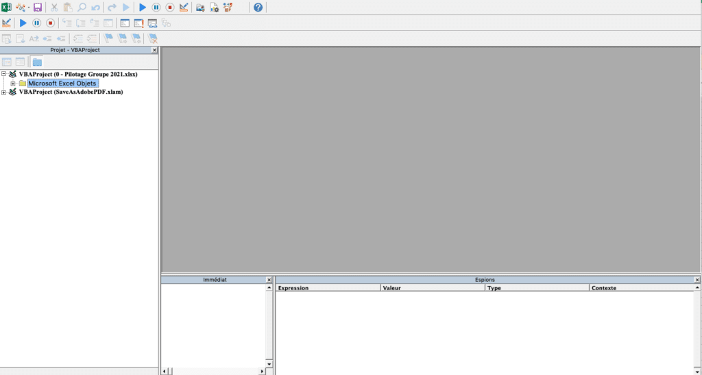 Visual basic editor